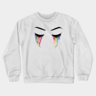 Rainbow Eyes, Closed Eyes Crewneck Sweatshirt